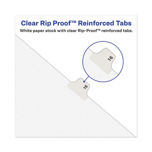 Avery-Style Preprinted Legal Side Tab Divider, 26-Tab, Exhibit F, 11 x 8.5, White, 25/Pack, (1376)