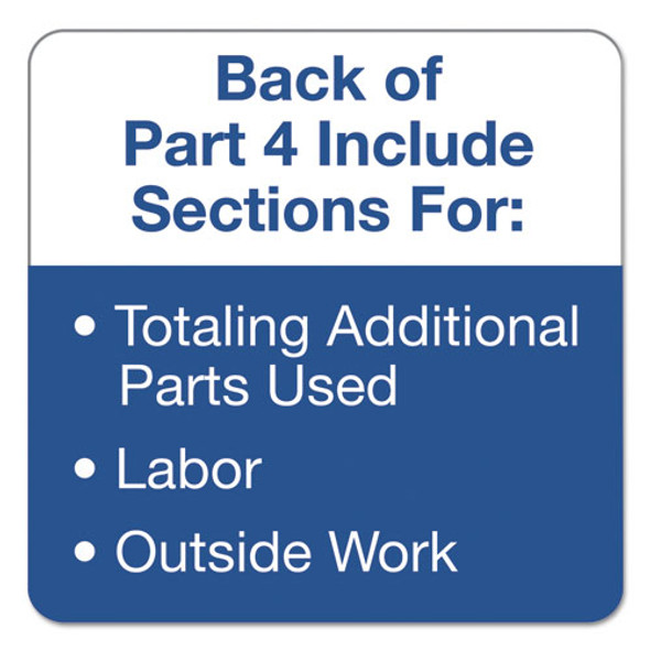 Auto Repair Four-Part Order Form, Four-Part Carbonless, 11 x 8.5, 50 Forms Total