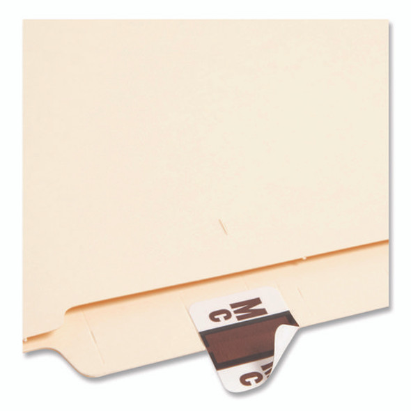 A-Z Color-Coded End Tab Filing Labels, Mc, 1 x 1.25, White, 500/Roll