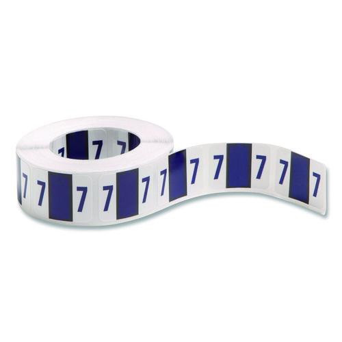 Numerical End Tab File Folder Labels, 7, 1 x 1.25, White, 500/Roll