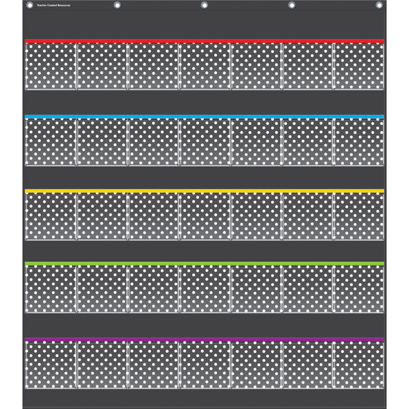Black Polka Dots Storage Pocket Chart