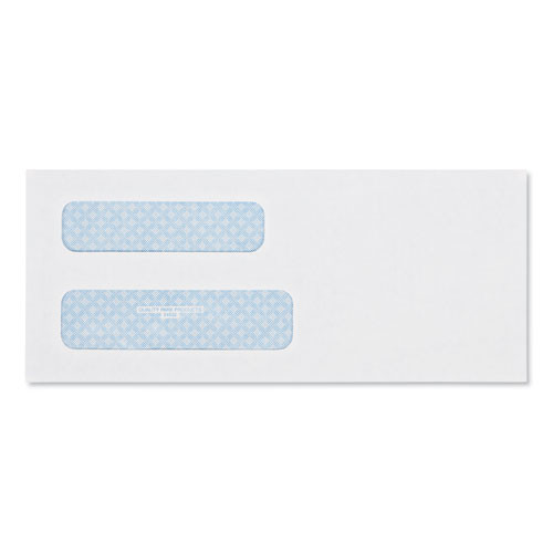 Double Window Security-Tinted Check Envelope, #8 5/8, Commercial Flap, Gummed Closure, 3.63 x 8.63, White, 500/Box