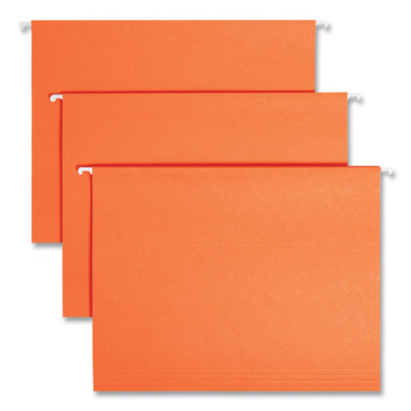 Colored Hanging File Folders with 1/5 Cut Tabs, Letter Size, 1/5-Cut Tabs, Orange, 25/Box