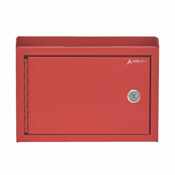Medium Size Steel Multi-Purpose Secure Drop Box, 9.8 x 3.4 x 7.5, Red