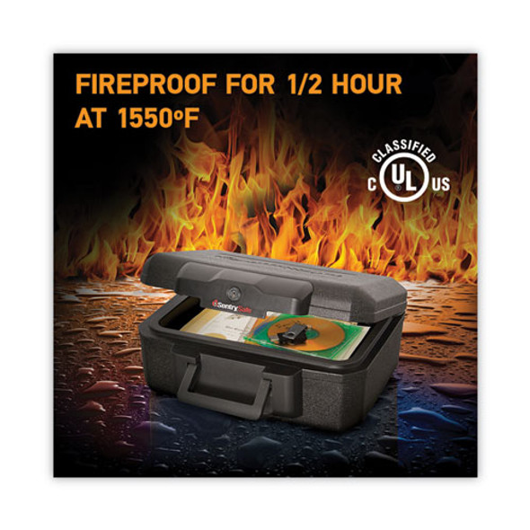 1200 Series Fire Chest, 0.18 cu ft, 14.3w x 11.2d x 6.1h, Black