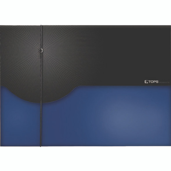 Seven-Pocket Poly Expanding File, 1" Expansion, 7 Sections, Elastic Cord Closure, 1/6-Cut Tabs, Letter Size, Blue