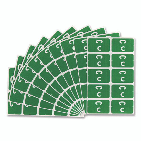AlphaZ Color-Coded Second Letter Alphabetical Labels, C, 1 x 1.63, Dark Green, 10/Sheet, 10 Sheets/Pack