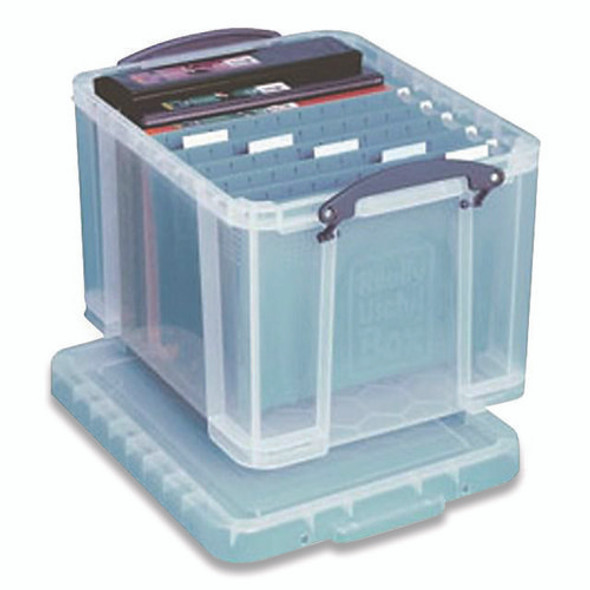 Stackable File Box, Legal Files, 14.5 x 18.5 x 12.75, Clear/Blue Accents