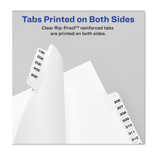 Preprinted Legal Exhibit Side Tab Index Dividers, Avery Style, 10-Tab, 73, 11 x 8.5, White, 25/Pack, (1073)