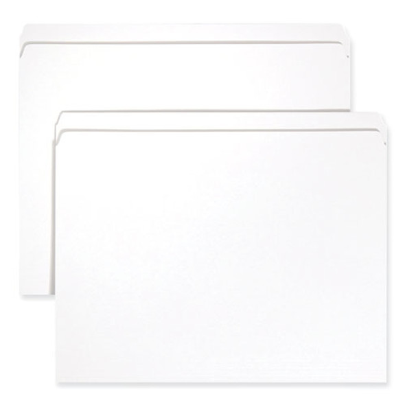 Reinforced Top Tab Colored File Folders, Straight Tabs, Letter Size, 0.75" Expansion, White, 100/Box