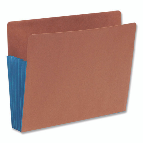 Redrope Drop-Front End Tab File Pockets, Fully Lined 6.5" High Gussets, 5.25" Expansion, Letter Size, Redrope/Blue, 10/Box