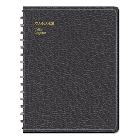 Visitor Register Book, Black Cover, 10.88 x 8.38 Sheets, 60 Sheets/Book