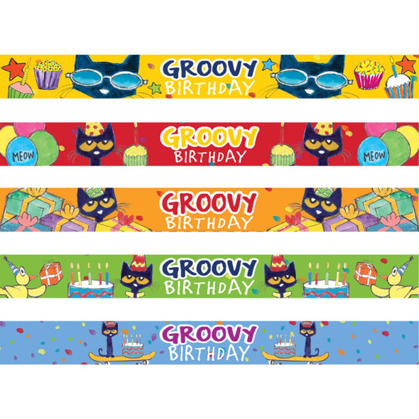 Pete the Cat® Groovy Birthday Slap Bracelets, 10 Per Pack, 6 Packs Pete the Cat® Groovy Birthday Slap Bracelets, 10 Per Pack, 6 Packs