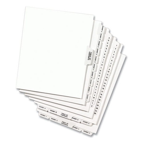 Preprinted Legal Exhibit Side Tab Index Dividers, Avery Style, 10-Tab, 68, 11 x 8.5, White, 25/Pack, (1068)