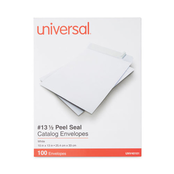 Peel Seal Strip Catalog Envelope, #13 1/2, Square Flap, Self-Adhesive Closure, 10 x 13, White, 100/Box