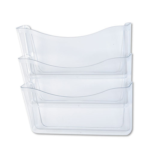 Unbreakable Wall Files, 3 Sections, A4/Letter Size, 13.75" x 3.13" x 29.38", Clear