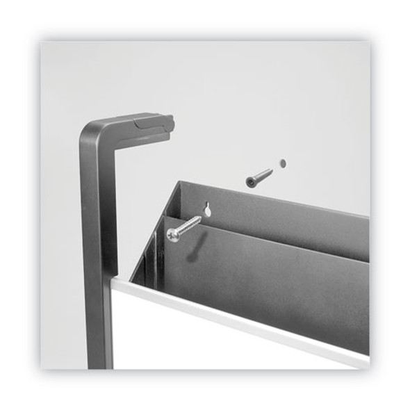 Hanging File Pocket with Dry Erase Board, 3 Sections, Letter Size, 15" x 4", x 20", Black