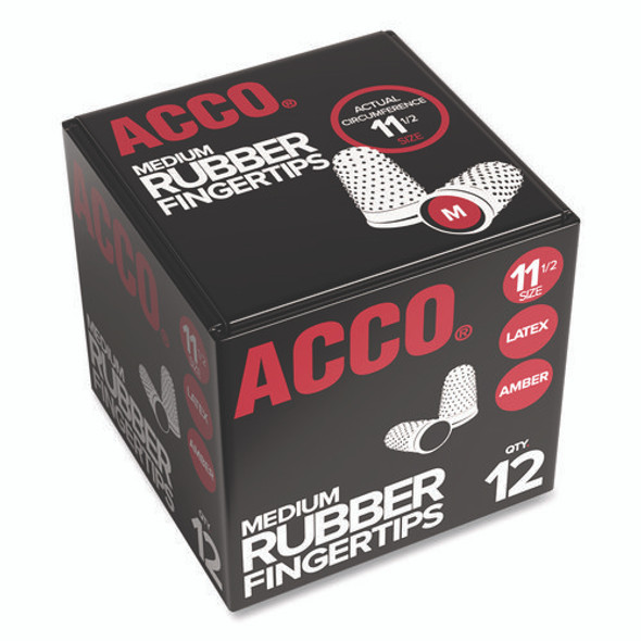 Rubber Finger Tips, 11 1/2 (Medium), Amber, Dozen
