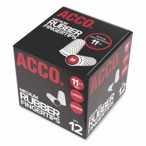 Rubber Finger Tips, 11 1/2 (Medium), Amber, Dozen