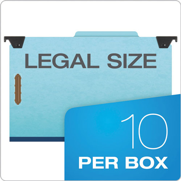 Hanging Classification Folders with Dividers, Legal Size, 2 Dividers, 2/5-Cut Exterior Tabs, Blue Hanging Classification Folders with Dividers, Legal Size, 2 Dividers, 2/5-Cut Exterior Tabs, Blue