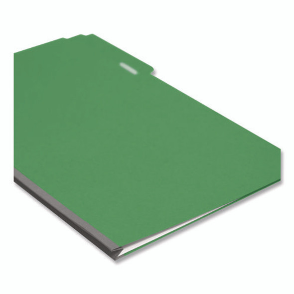Expanding Recycled Heavy Pressboard Folders, 1/3-Cut Tabs: Assorted, Legal Size, 1" Expansion, Green, 25/Box