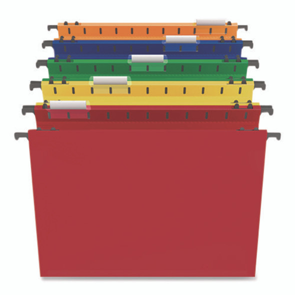 Plastic Hanging File Pockets, 1 Section, Letter Size, 1/5-Cut Tabs, Assorted Colors, 5/Pack