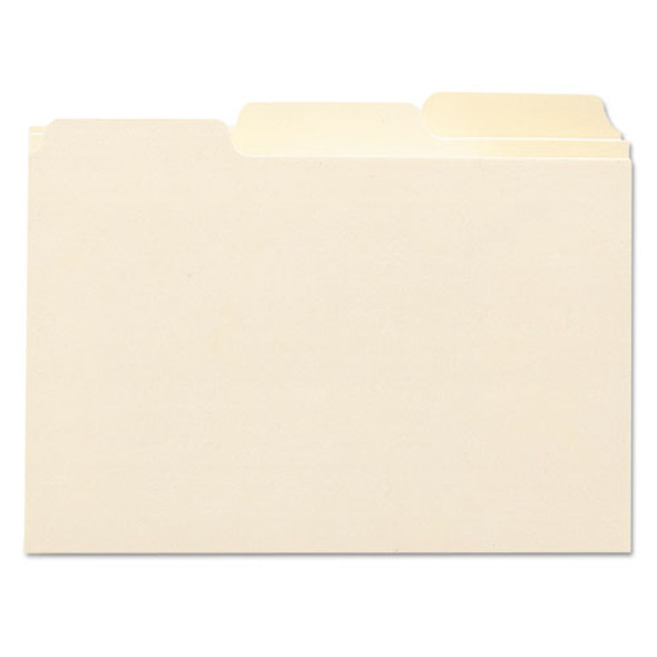 Manila Card Guides, 1/3-Cut Top Tab, Blank, 4 x 6, Manila, 100/Box