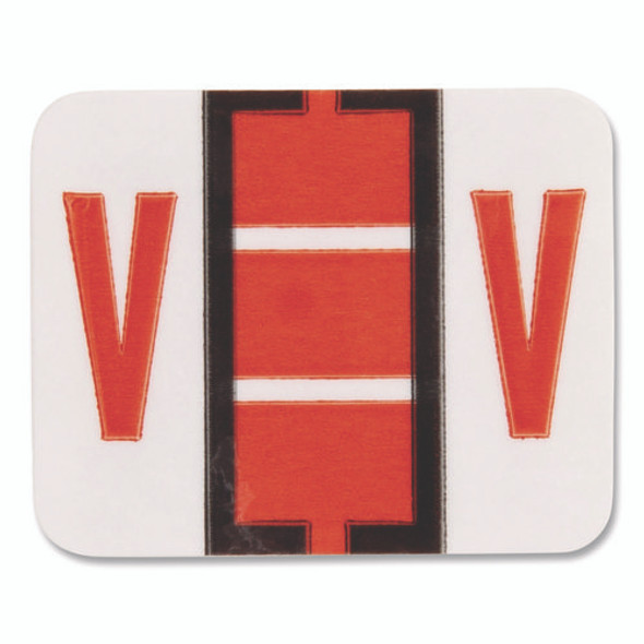 A-Z Color-Coded End Tab Filing Labels, V, 1 x 1.25, White, 500/Roll