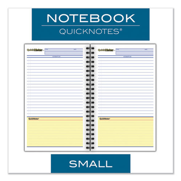 Wirebound Guided Business Notebook, QuickNotes List-Management Format, Dark Gray Linen Cover, (80) 8 x 5 Sheets