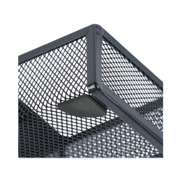 Metal Mesh Drawer Organizer, Six Compartments, 15 x 11.88 x 2.5, Black