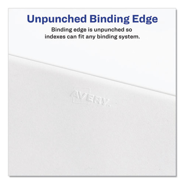 Preprinted Legal Exhibit Side Tab Index Dividers, Avery Style, 25-Tab, 101 to 125, 11 x 8.5, White, 1 Set, (1334)