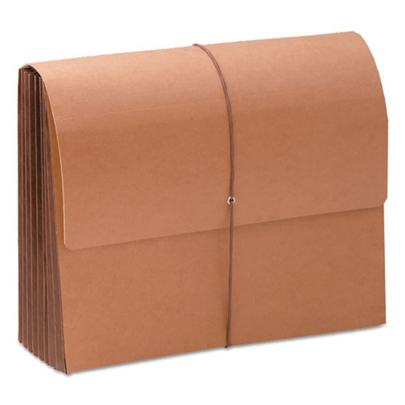 TUFF Expanding Wallets, 7" Expansion, 1 Section, Elastic Cord Closure, Letter Size, Redrope