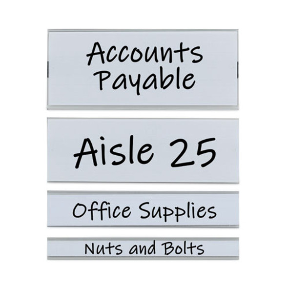 Clear Magnetic Label Holders, Side Load, 6 x 2, 10/Pack