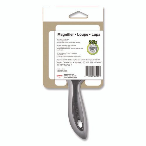 2.5X Soft Touch Large Magnifying Glass, Plastic Lens, 3" dia, Randomly Assorted Color