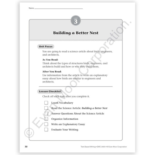 Text-Based Writing, Grade 5