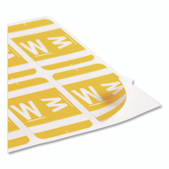 AlphaZ Color-Coded Second Letter Alphabetical Labels, W, 1 x 1.63, Yellow, 10/Sheet, 10 Sheets/Pack
