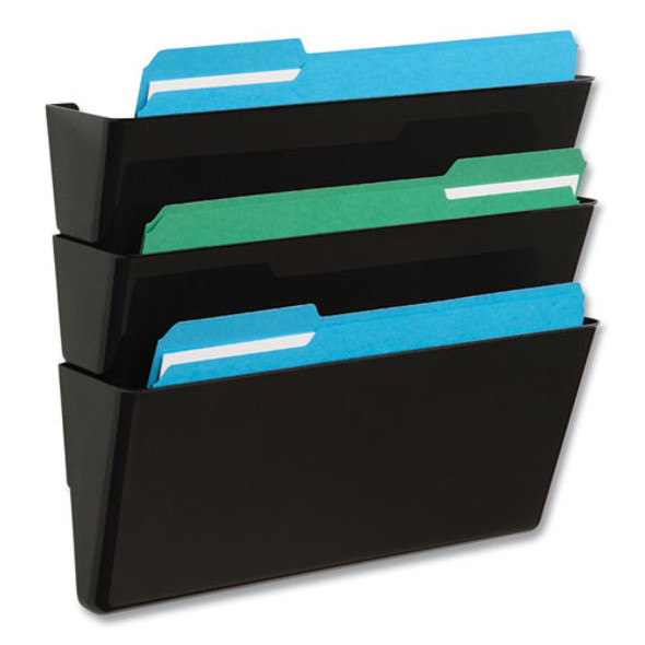 EZ Link Stackable DocuPocket, 3 Sections, Legal Size, 16.25 x 4 x 19, Black