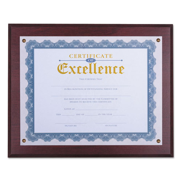 Award Plaque, 13.3 x 11, Mahogany with Mahogany Border