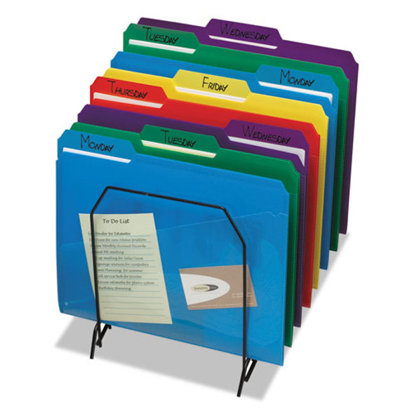 Poly Colored File Folders With Slash Pocket, 1/3-Cut Tabs: Assorted, Letter Size, 0.75" Expansion, Assorted Colors, 30/Box