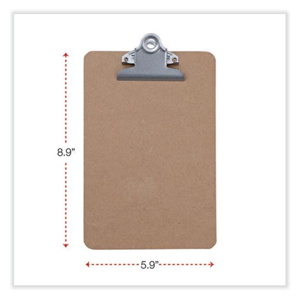 Hardboard Clipboard, 0.75" Clip Capacity, Holds 5 x 8 Sheets, Brown, 3/Pack