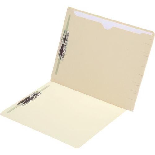 Confidential End-Tab Folder with Full Back Pocket, 2 Fasteners, Letter Size, Manila Exterior, 50/Box