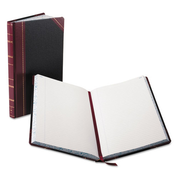 Record and Account Book, Custom Rule, Black/Red/Gold Cover, 13.75 x 8.38 Sheets, 300 Sheets/Book