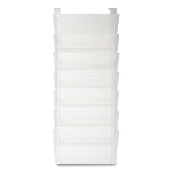 Unbreakable Plastic Wall File, 7 Sections, Letter Size, 13" x 3.81" x 30.78", Clear