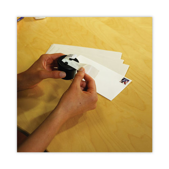 Ultimate Stamp Dispenser, One 100 Count Roll, Black, Plastic, 2" Diameter x 1.69"h