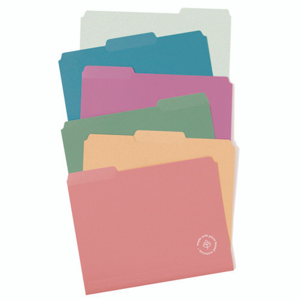 U-Eco Poly File Folders, 1/3 Cut Tabs: Assorted, Letter Size, 0.5" Expansion, Assorted Colors, 24/Pack