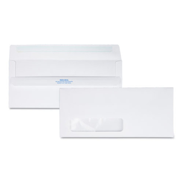 Redi-Seal Envelope, Address Window, #10, Commercial Flap, Redi-Seal Adhesive Closure, 4.13 x 9.5, White, 500/Box Redi-Seal Envelope, Address Window, #10, Commercial Flap, Redi-Seal Adhesive Closure, 4.13 x 9.5, White, 500/Box