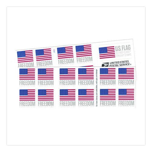 First-Class Forever Stamps, U.S. Flag, 20/Book