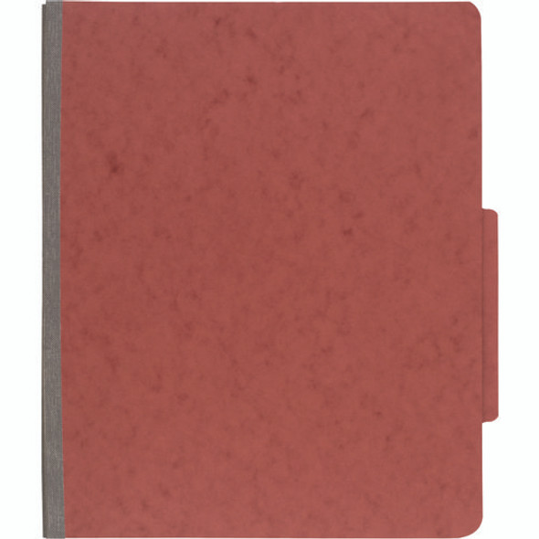 Pressboard Classification Folders, 2" Expansion, 1 Divider, 4 Fasteners, Letter Size, Earth Red Exterior, 10/Box