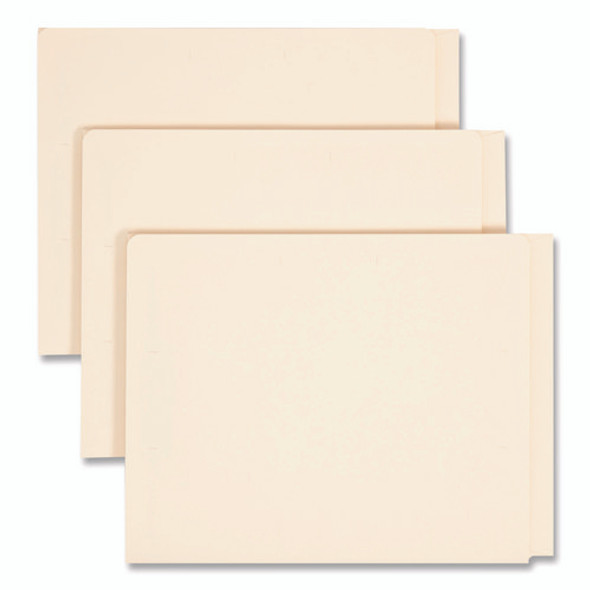Heavyweight End Tab Fastener Folders, Interior Back-Cover Pocket, 0.75" Expansion, 2 Fasteners, Letter Size, Manila, 50/Box