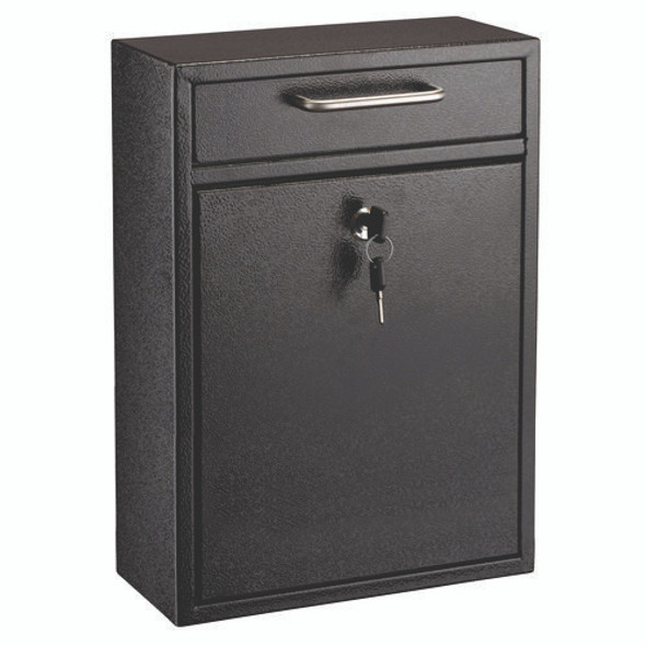 Large Ultimate Secure Drop Box Wall Mounted Mail Box, 11.2 x 4.7 x 16.2, Black Large Ultimate Secure Drop Box Wall Mounted Mail Box, 11.2 x 4.7 x 16.2, Black
